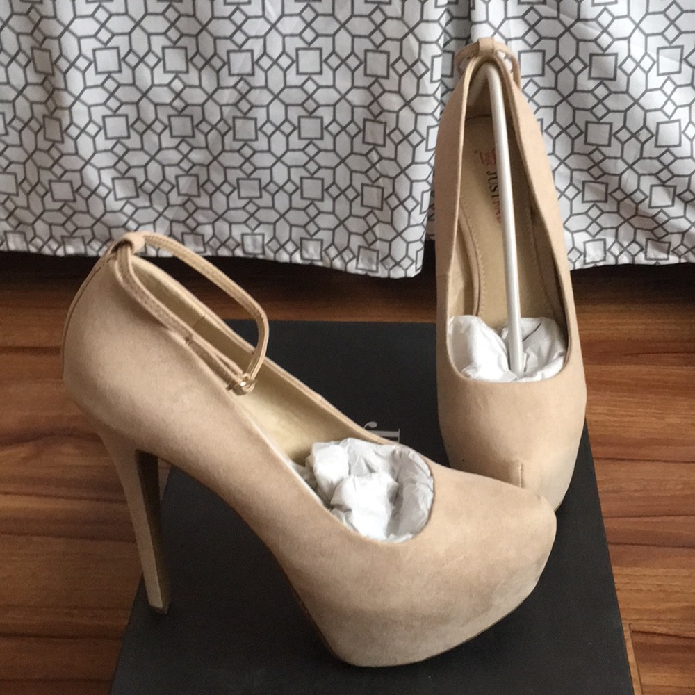 NEW Tan Suede Platform Heels